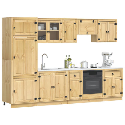vidaXL Armoire avec étagère SKI 9 pcs Marron miel Bois de pin massif