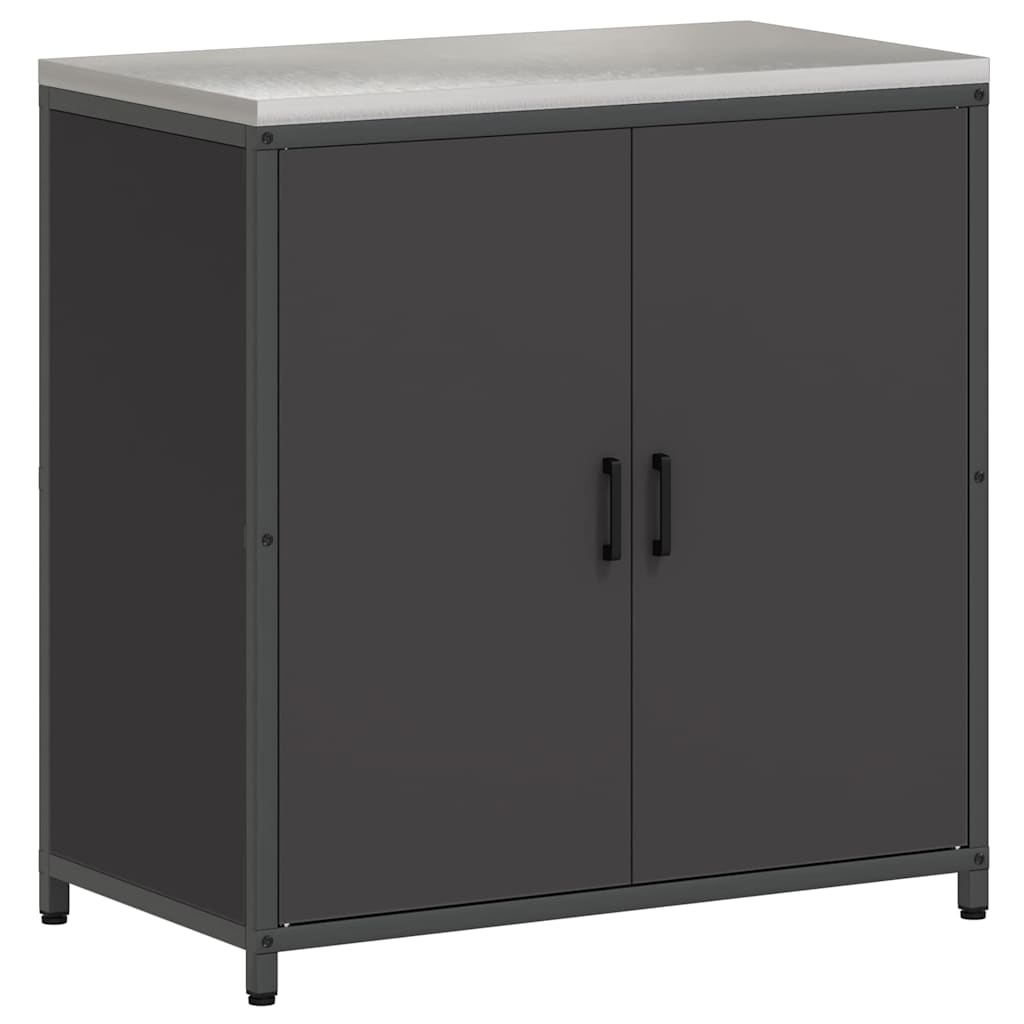 vidaXL Aufbewahrungsset für die Küche mit Regal mit Tür 2 pcs Schwarz