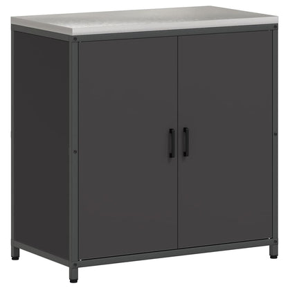 vidaXL Aufbewahrungsset für die Küche mit Regal mit Tür 2 pcs Schwarz