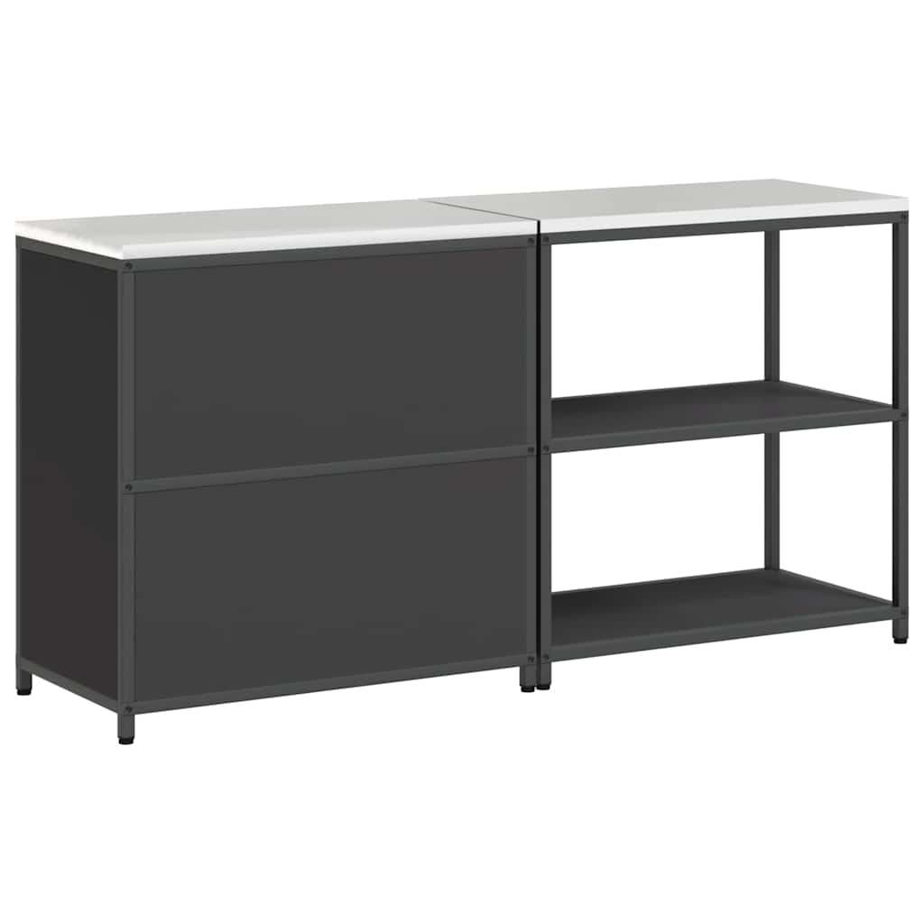 vidaXL Aufbewahrungsset für die Küche mit Regal mit Tür 2 pcs Schwarz