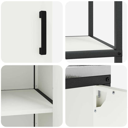 vidaXL Ensemble de rangement de cuisine 2 pcs Blanc Acier laminé à froid