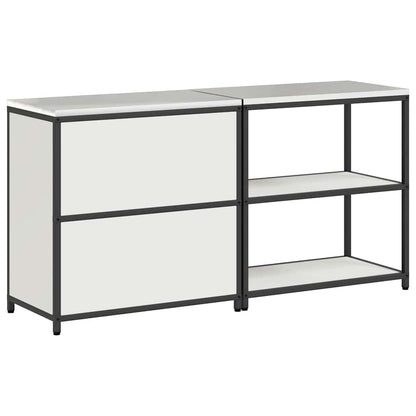 vidaXL Ensemble de rangement de cuisine 2 pcs Blanc Acier laminé à froid