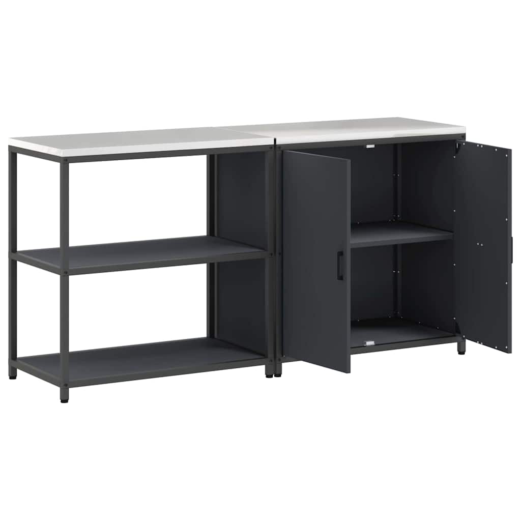 vidaXL Aufbewahrungsset für die Küche mit Regal 2 pcs Anthrazit