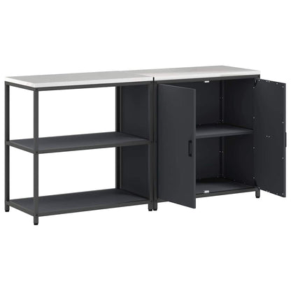 vidaXL Aufbewahrungsset für die Küche mit Regal 2 pcs Anthrazit