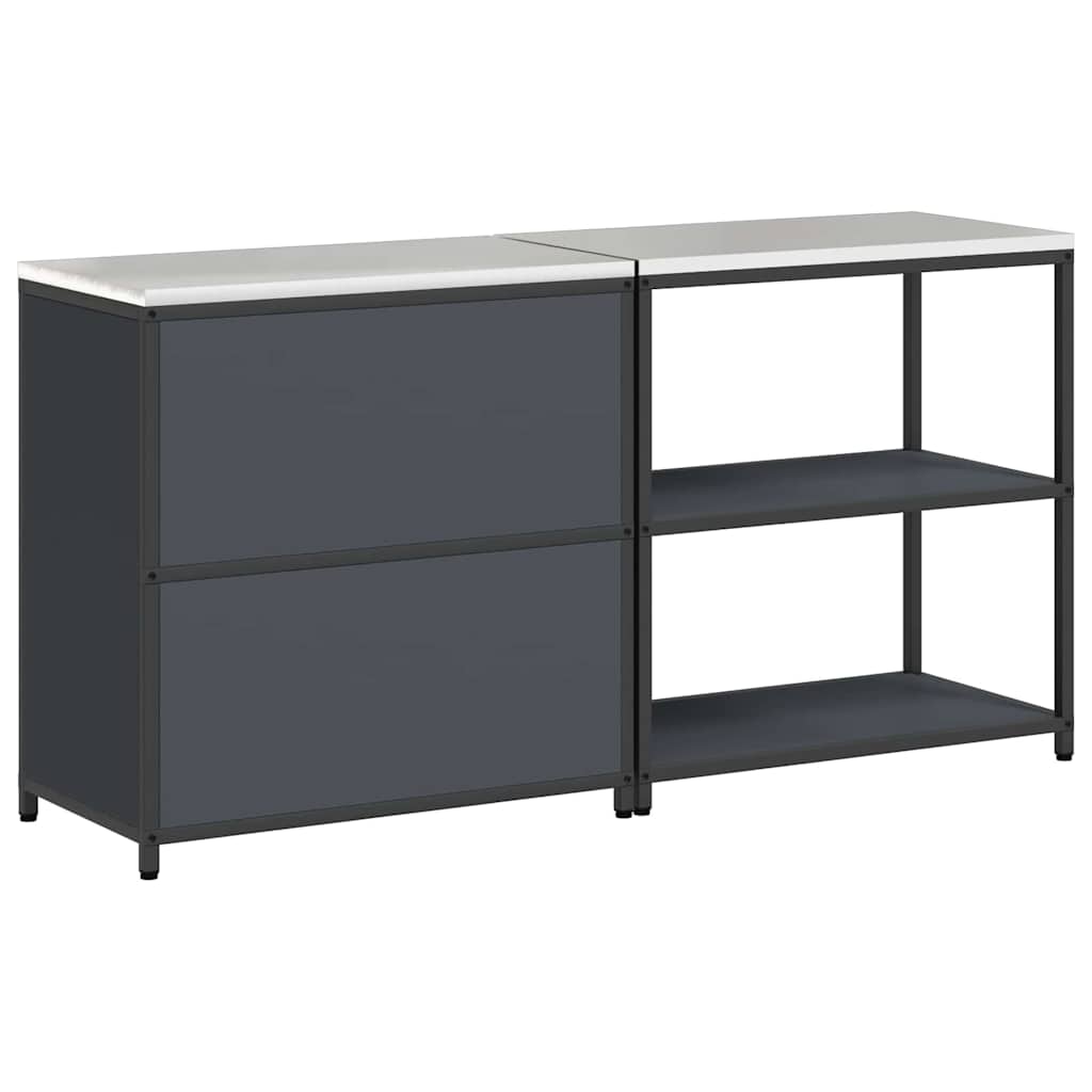 vidaXL Aufbewahrungsset für die Küche mit Regal 2 pcs Anthrazit