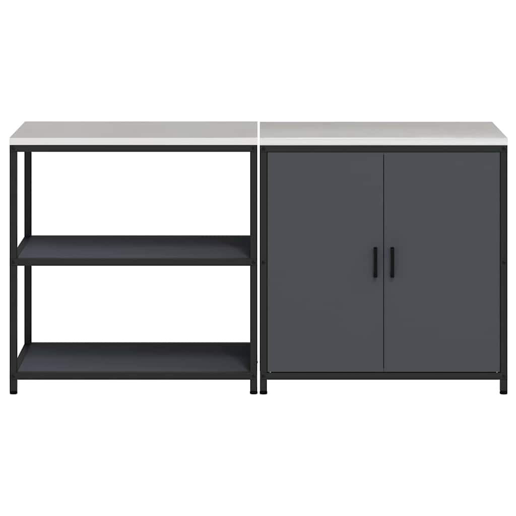 vidaXL Aufbewahrungsset für die Küche mit Regal 2 pcs Anthrazit