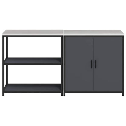 vidaXL Aufbewahrungsset für die Küche mit Regal 2 pcs Anthrazit