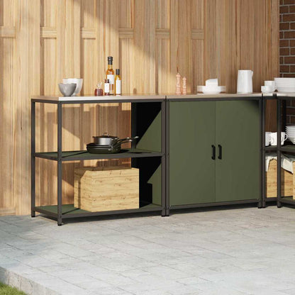 vidaXL Aufbewahrungsset für die Küche mit Regal 2 pcs Olive Grün