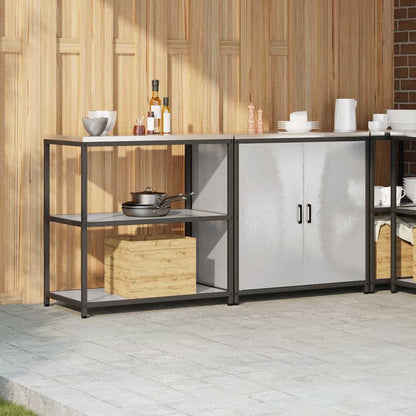 Aufbewahrungsset für die Küche mit Regal 2 pcs Silber Edelstahl