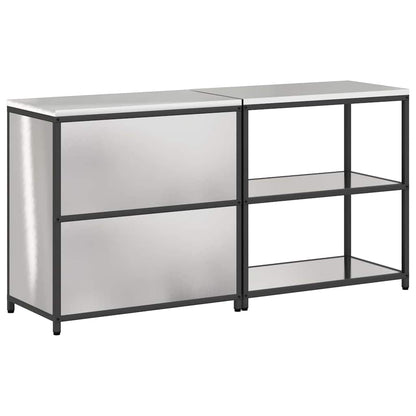 Aufbewahrungsset für die Küche mit Regal 2 pcs Silber Edelstahl