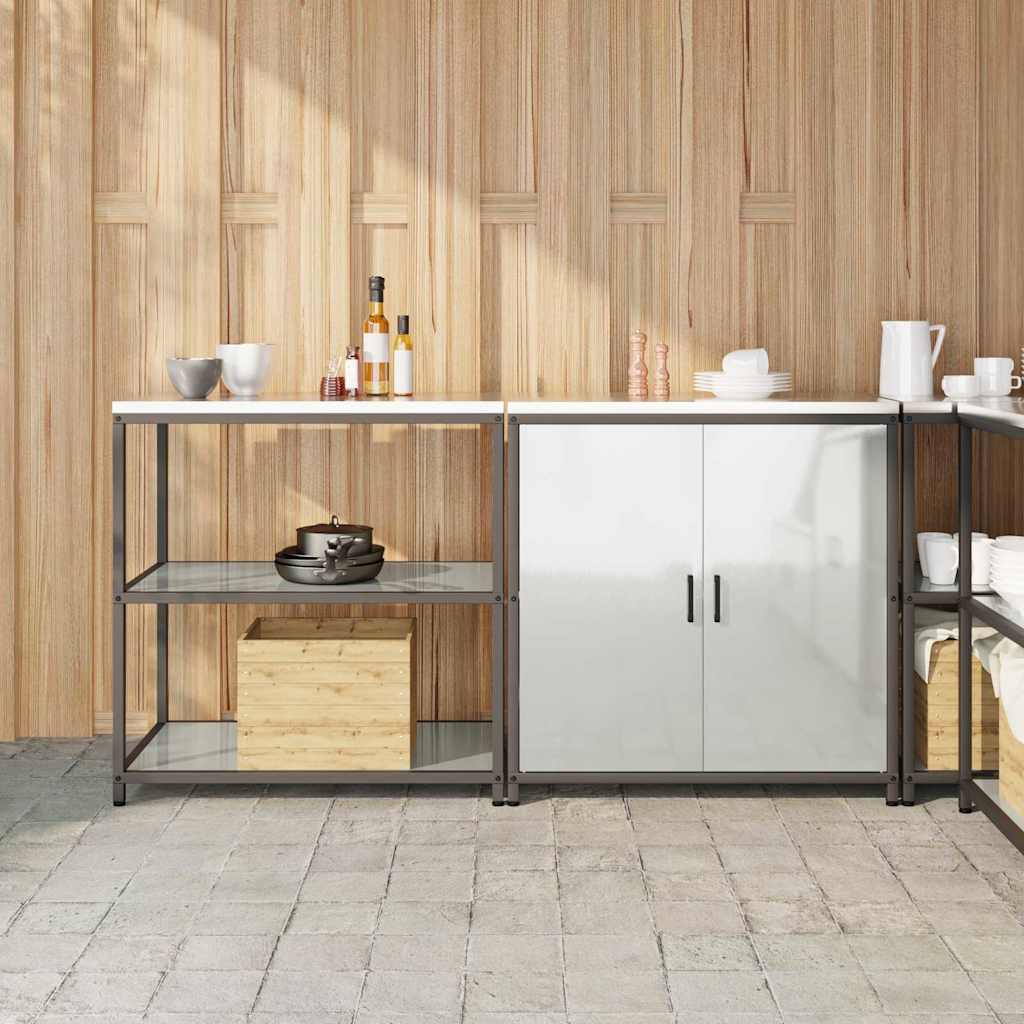 vidaXL Aufbewahrungsset für die Küche 2 pcs Silber Verzinkter Stahl