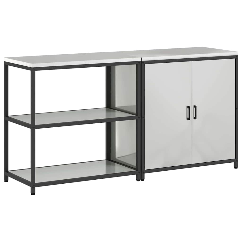 vidaXL Aufbewahrungsset für die Küche 2 pcs Silber Verzinkter Stahl