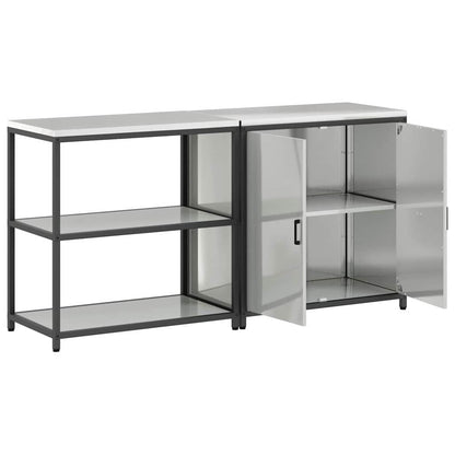 vidaXL Aufbewahrungsset für die Küche 2 pcs Silber Verzinkter Stahl
