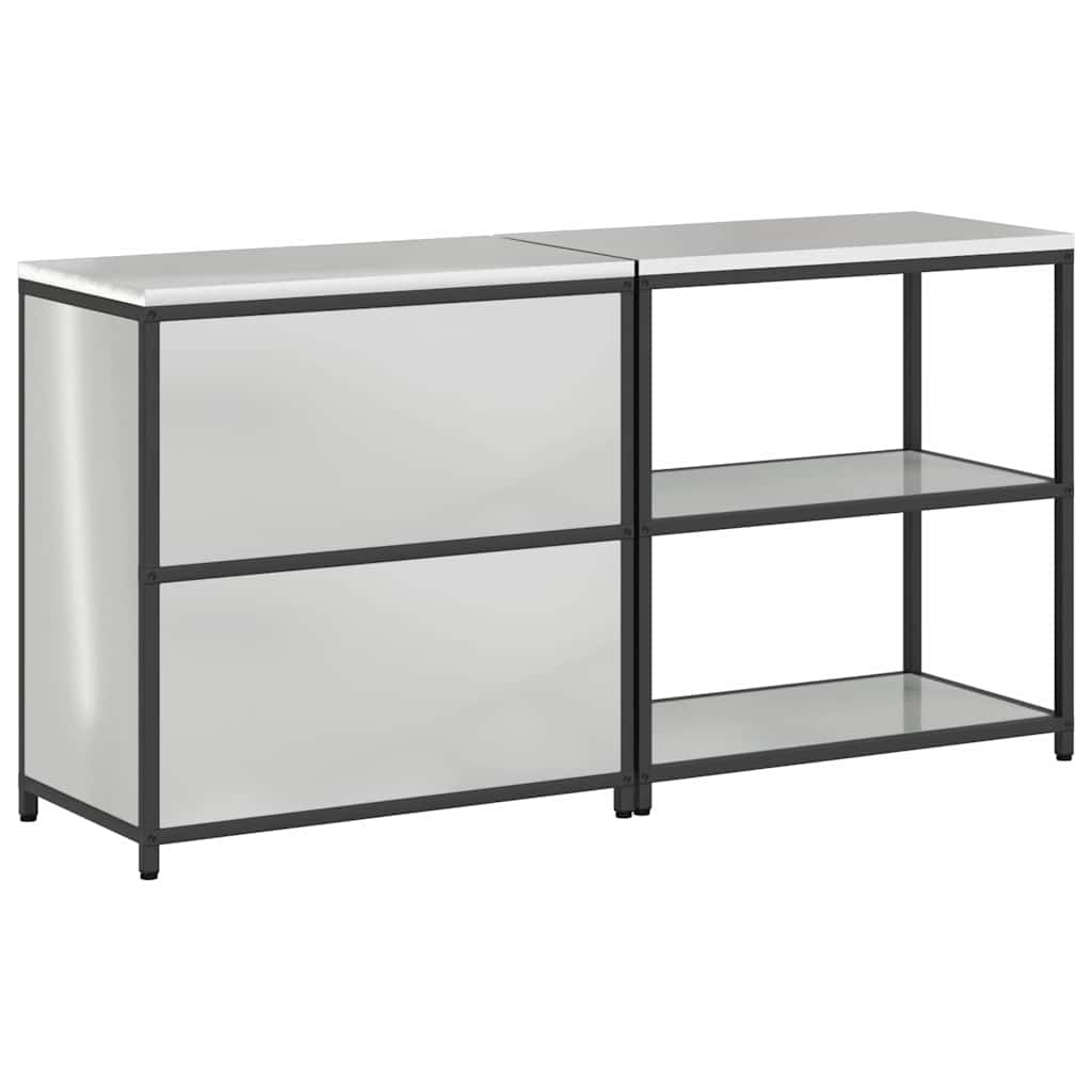 vidaXL Aufbewahrungsset für die Küche 2 pcs Silber Verzinkter Stahl
