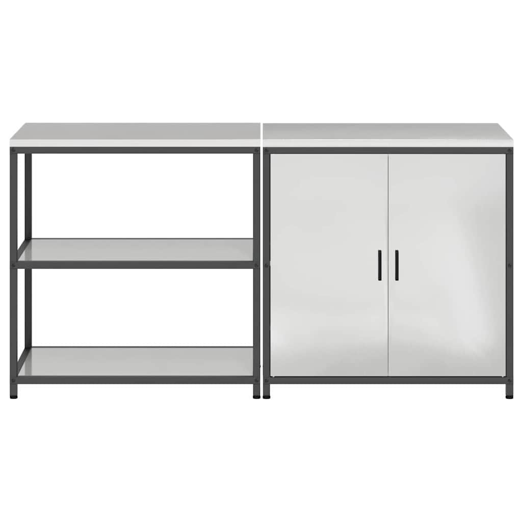 vidaXL Aufbewahrungsset für die Küche 2 pcs Silber Verzinkter Stahl