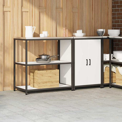 vidaXL Aufbewahrungsset für die Küche 2 pcs Weiß Kaltgewalzter Stahl
