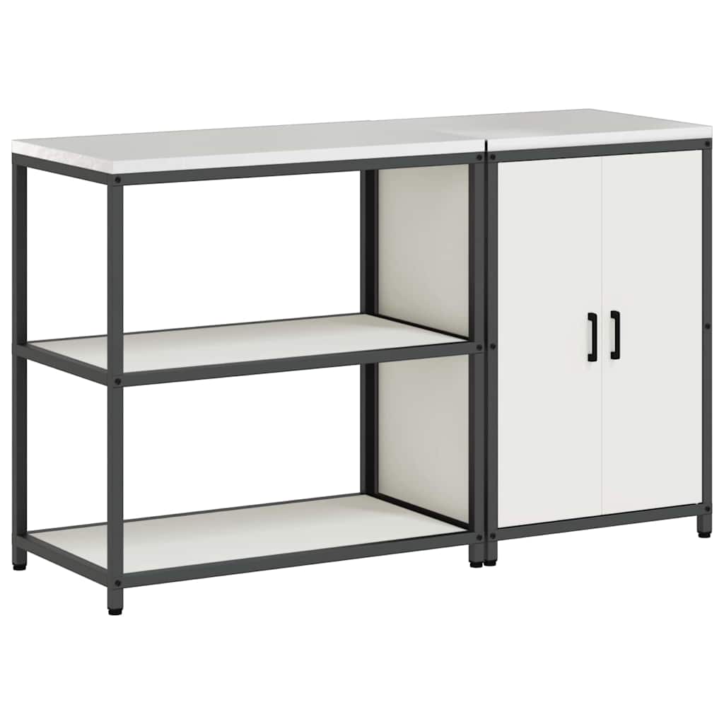 vidaXL Aufbewahrungsset für die Küche 2 pcs Weiß Kaltgewalzter Stahl