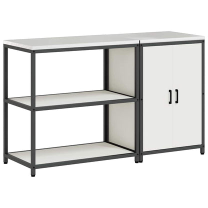 vidaXL Aufbewahrungsset für die Küche 2 pcs Weiß Kaltgewalzter Stahl