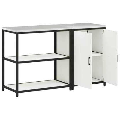 vidaXL Aufbewahrungsset für die Küche 2 pcs Weiß Kaltgewalzter Stahl