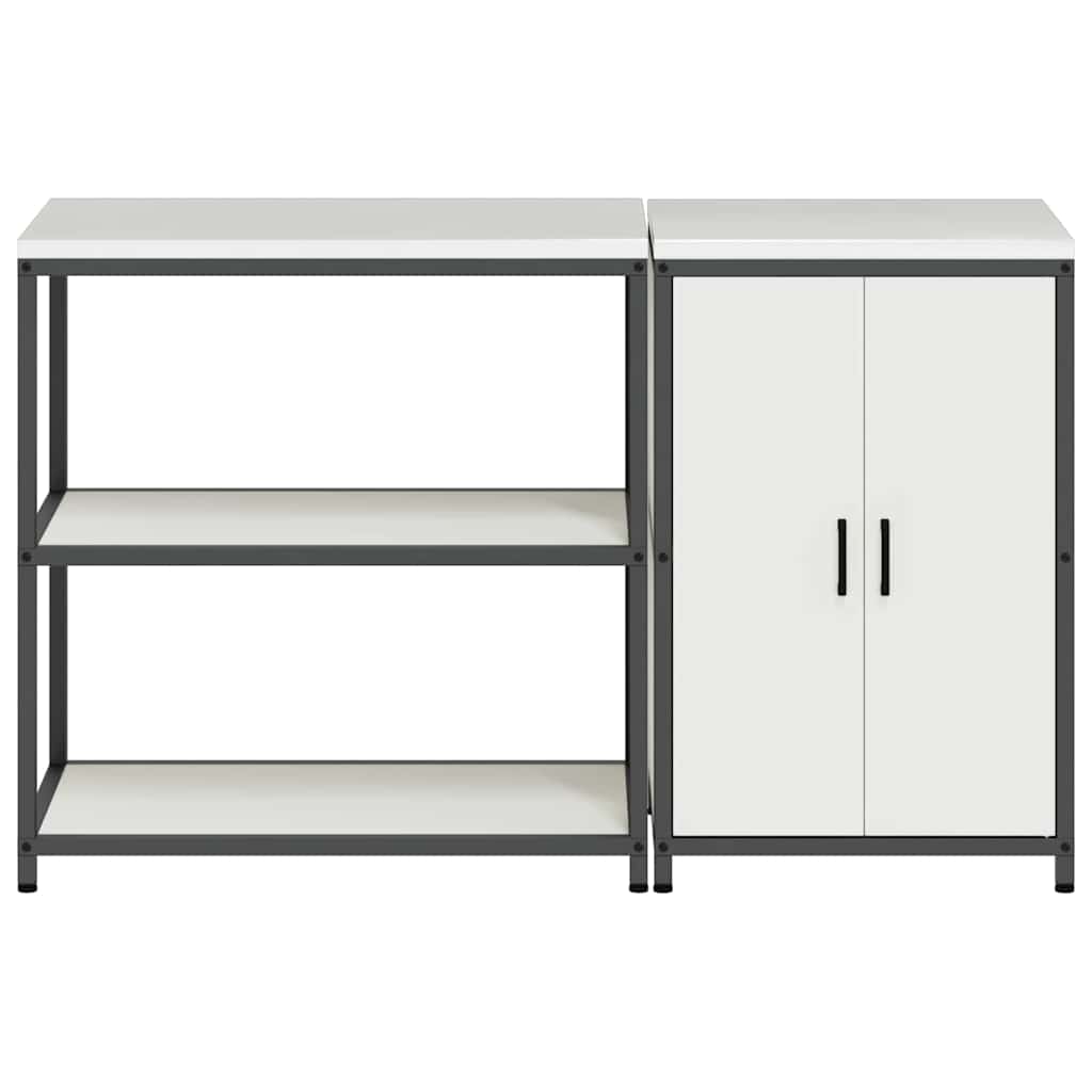 vidaXL Aufbewahrungsset für die Küche 2 pcs Weiß Kaltgewalzter Stahl