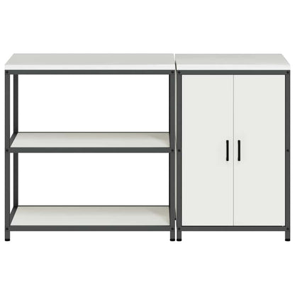 vidaXL Aufbewahrungsset für die Küche 2 pcs Weiß Kaltgewalzter Stahl