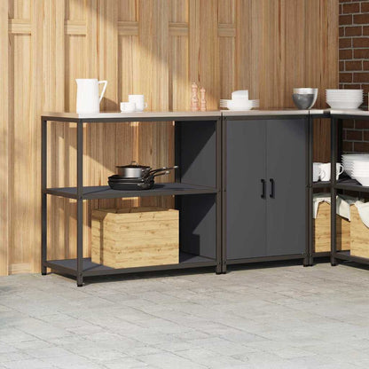 vidaXL Aufbewahrungsset für die Küche mit Regal 2 pcs Anthrazit