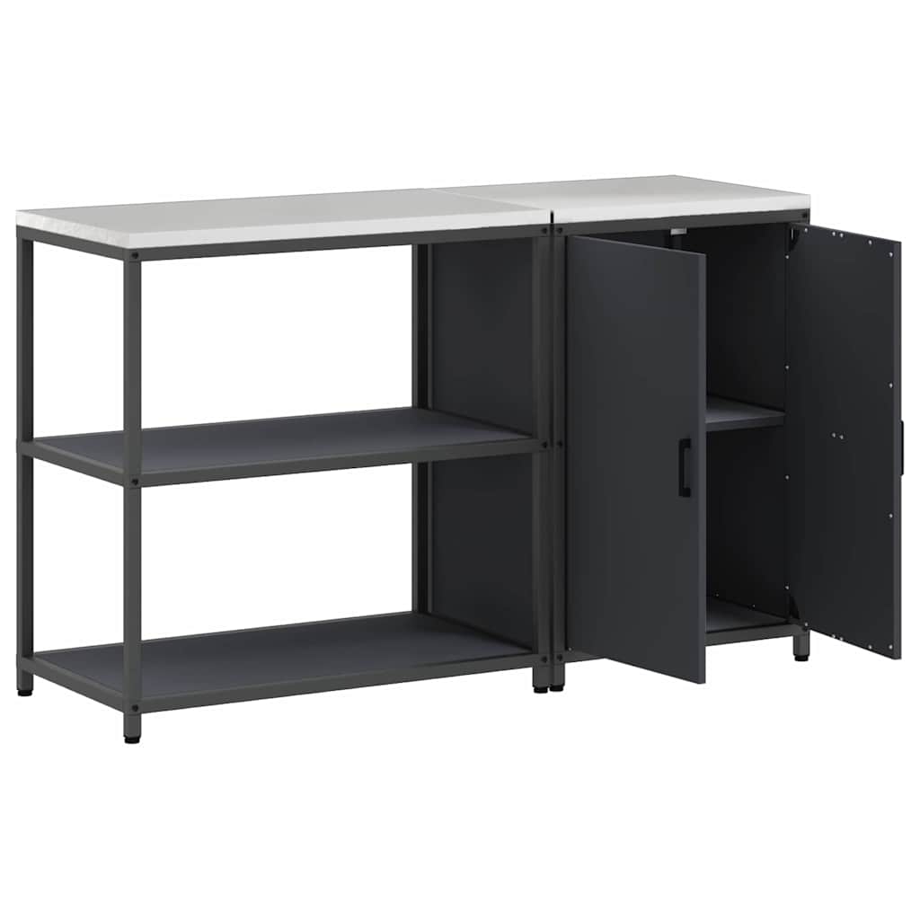 vidaXL Aufbewahrungsset für die Küche mit Regal 2 pcs Anthrazit