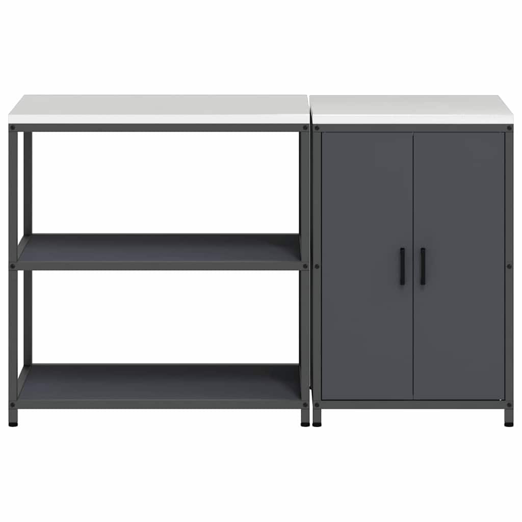 vidaXL Aufbewahrungsset für die Küche mit Regal 2 pcs Anthrazit