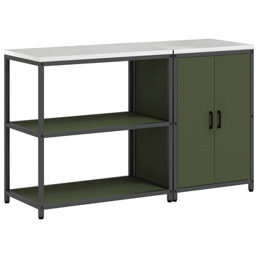 vidaXL Aufbewahrungsset für die Küche mit Regal 2 pcs Olive Grün
