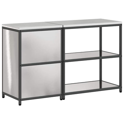 Aufbewahrungsset für die Küche mit Regal 2 pcs Silber Edelstahl
