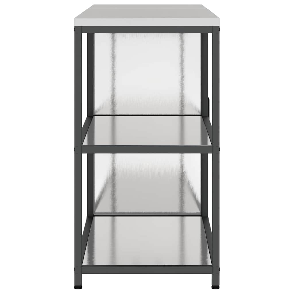 Aufbewahrungsset für die Küche mit Regal 2 pcs Silber Edelstahl