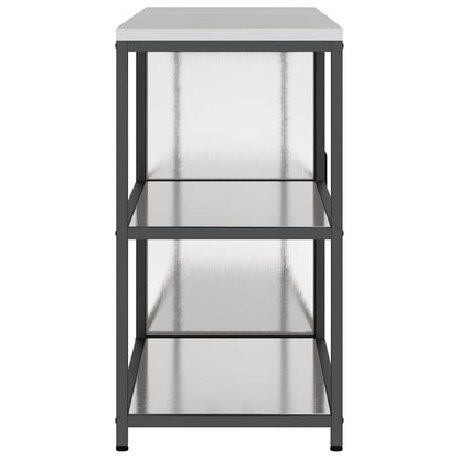 Aufbewahrungsset für die Küche mit Regal 2 pcs Silber Edelstahl