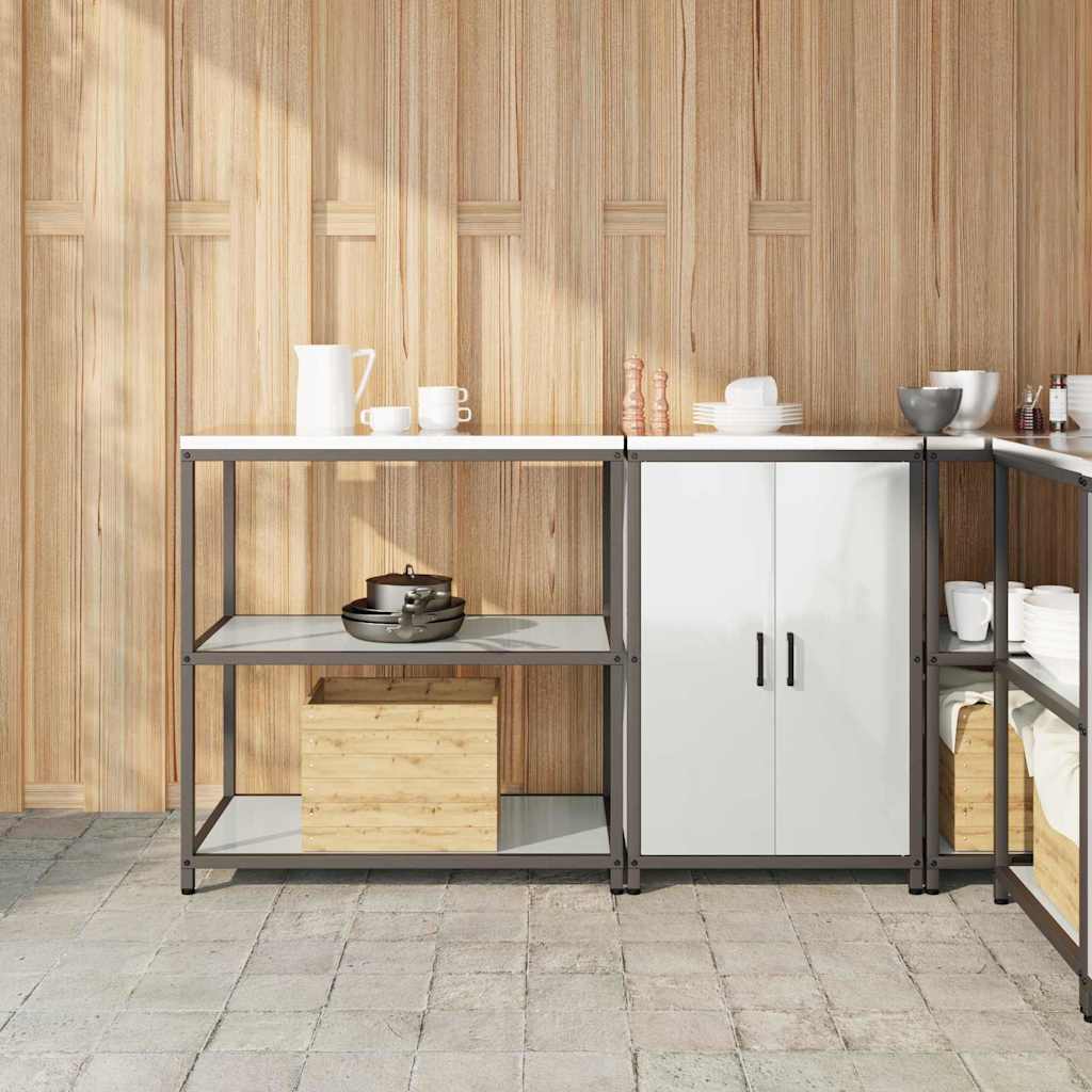 vidaXL Aufbewahrungsset für die Küche 2 pcs Silber Verzinkter Stahl