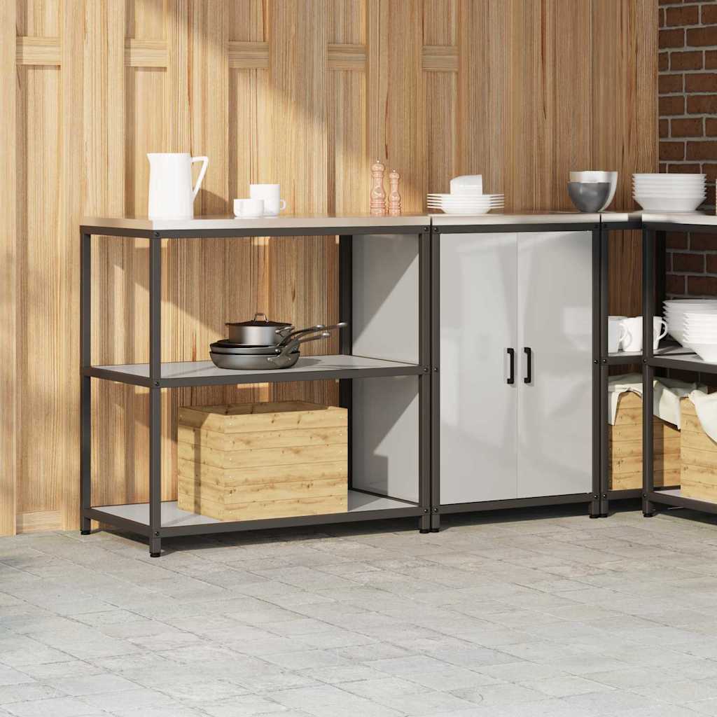 vidaXL Aufbewahrungsset für die Küche 2 pcs Silber Verzinkter Stahl