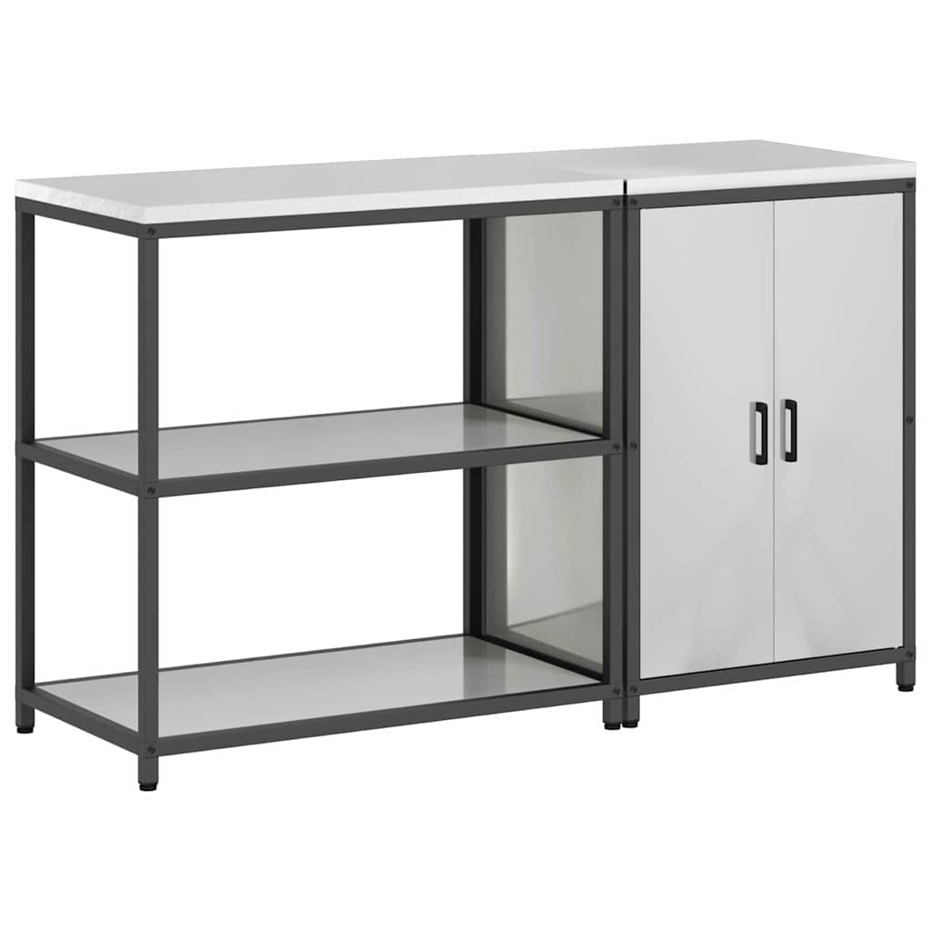 vidaXL Aufbewahrungsset für die Küche 2 pcs Silber Verzinkter Stahl