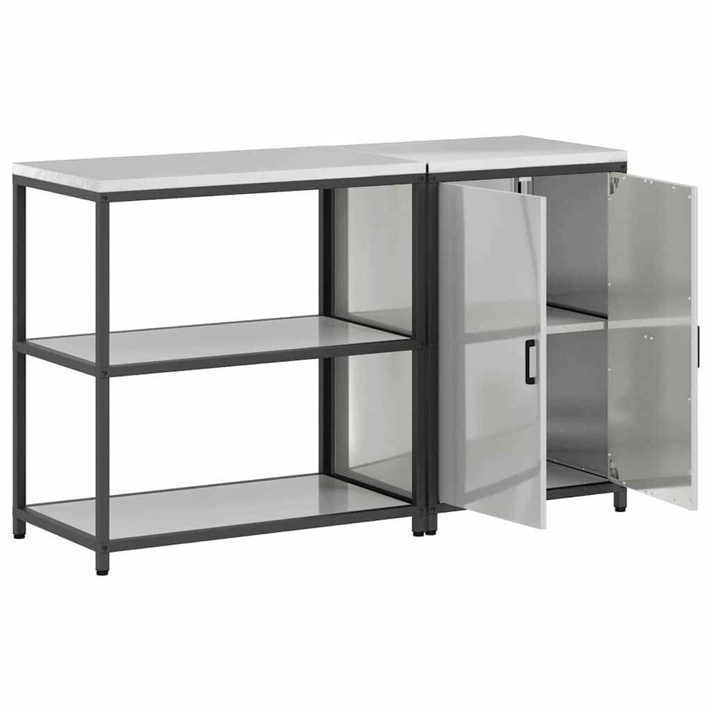 vidaXL Aufbewahrungsset für die Küche 2 pcs Silber Verzinkter Stahl
