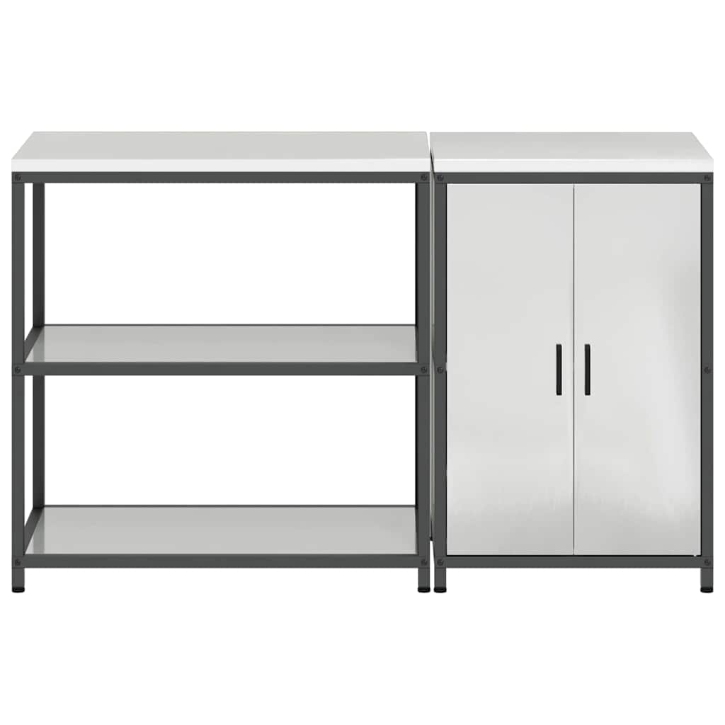 vidaXL Aufbewahrungsset für die Küche 2 pcs Silber Verzinkter Stahl