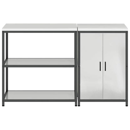 vidaXL Aufbewahrungsset für die Küche 2 pcs Silber Verzinkter Stahl
