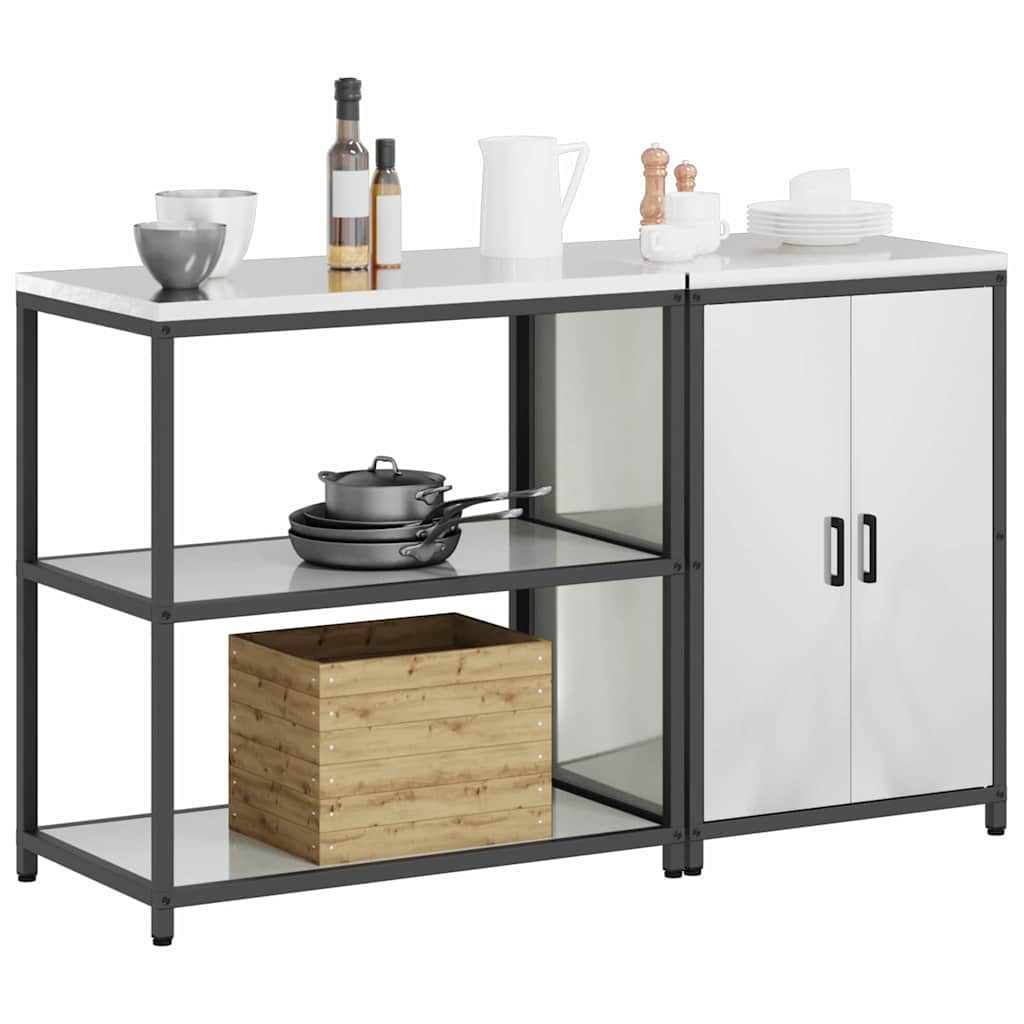 vidaXL Aufbewahrungsset für die Küche 2 pcs Silber Verzinkter Stahl