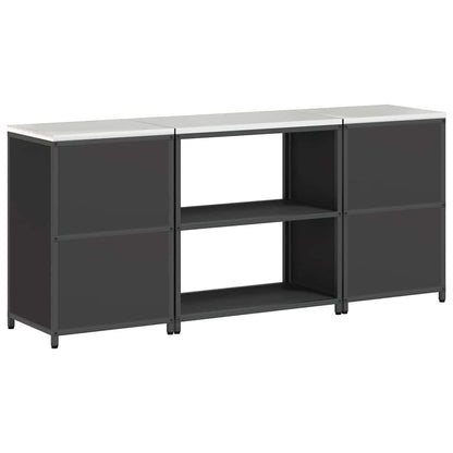 vidaXL Aufbewahrungsset für die Küche mit Regal mit Tür 3 pcs Schwarz