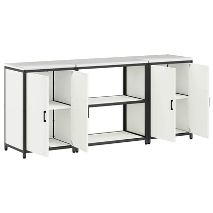 vidaXL Aufbewahrungsset für die Küche 3 pcs Weiß Kaltgewalzter Stahl