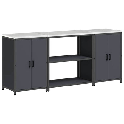 vidaXL Ensemble de rangement de cuisine avec étagère 3 pcs Anthracite