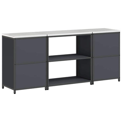 vidaXL Ensemble de rangement de cuisine avec étagère 3 pcs Anthracite