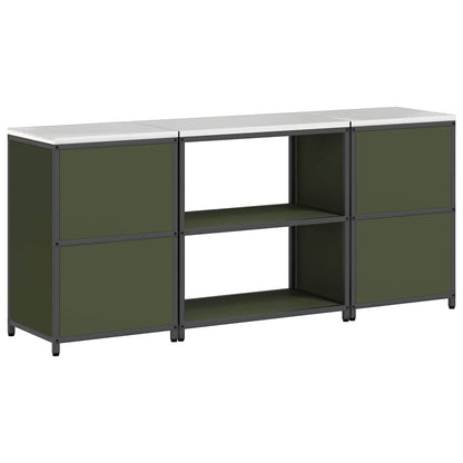 vidaXL Aufbewahrungsset für die Küche mit Regal 3 pcs Olive Grün