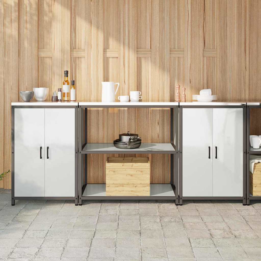 vidaXL Aufbewahrungsset für die Küche 3 pcs Silber Verzinkter Stahl
