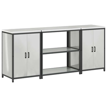 vidaXL Aufbewahrungsset für die Küche 3 pcs Silber Verzinkter Stahl