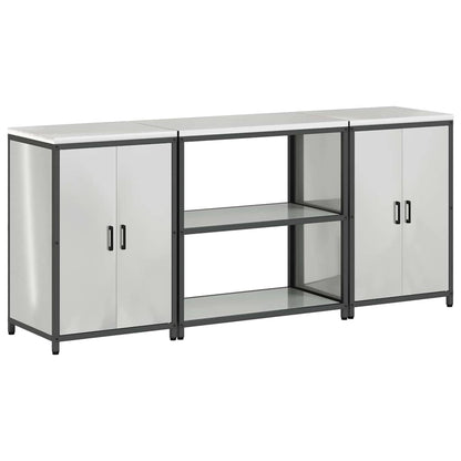 vidaXL Aufbewahrungsset für die Küche 3 pcs Silber Verzinkter Stahl
