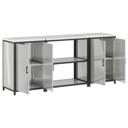 vidaXL Aufbewahrungsset für die Küche 3 pcs Silber Verzinkter Stahl