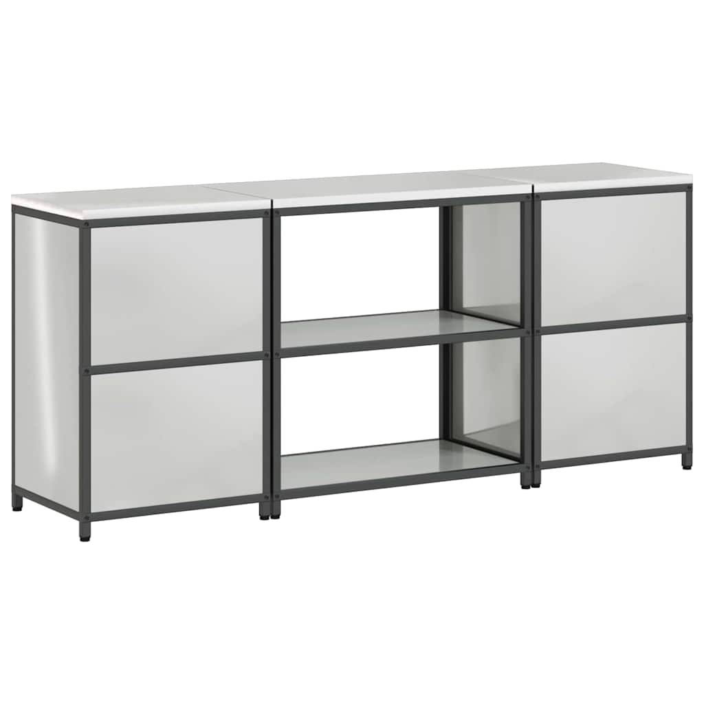 vidaXL Aufbewahrungsset für die Küche 3 pcs Silber Verzinkter Stahl