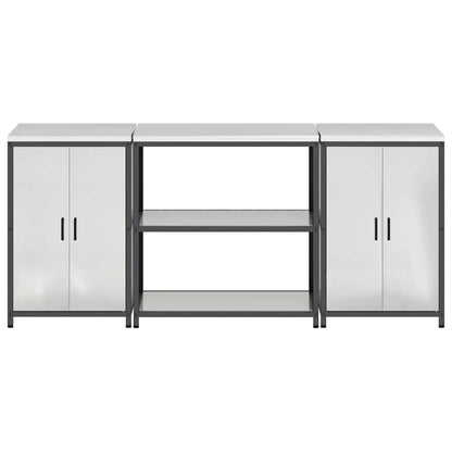 vidaXL Aufbewahrungsset für die Küche 3 pcs Silber Verzinkter Stahl